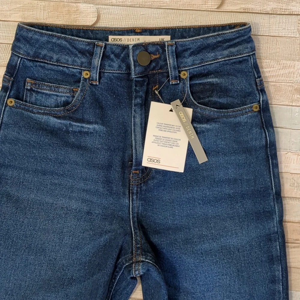 NWT Asos raw hem super high rise jeans - Picture 2 of 10